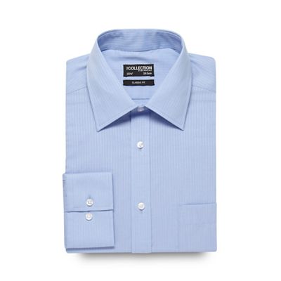 The Collection Big and tall light blue striped print formal shirt